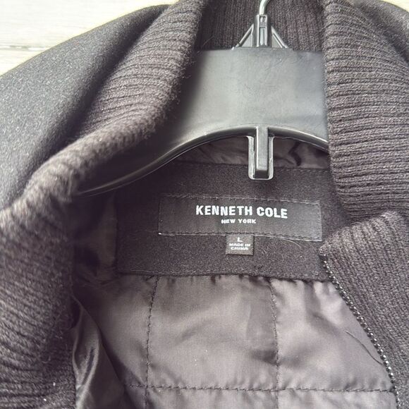 Kenneth Cole Men's Double Breasted Wool Blend Peacoat with Bib size L NWT in pkg - Picture 9 of 10